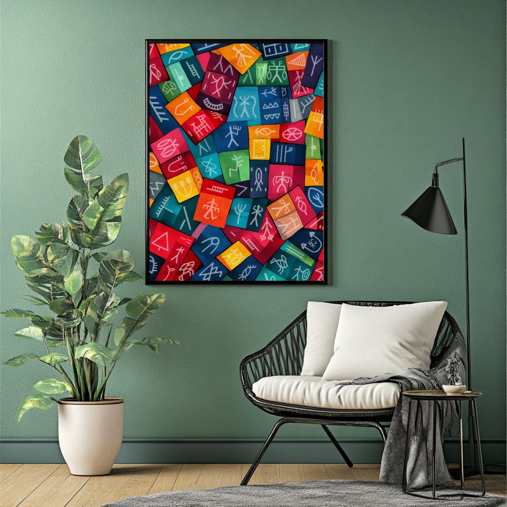 Indus Script Abstract Art