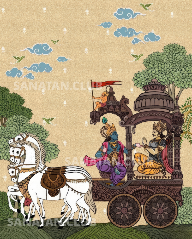 Abstract Artwork of the Dialogue Between Krishna and Arjuna – The Bhagavad Gita