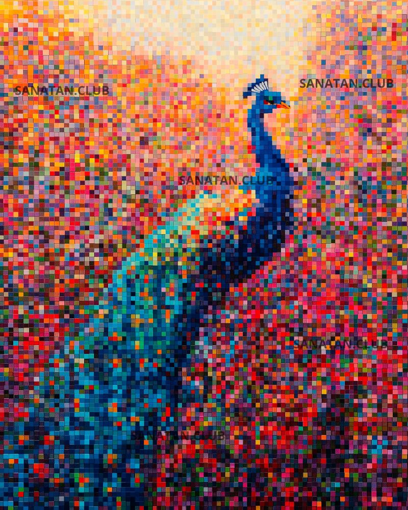 Peacock Modern Pixel Art