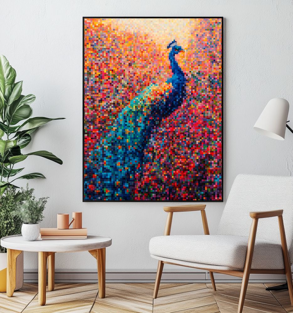 Peacock Modern Pixel Art