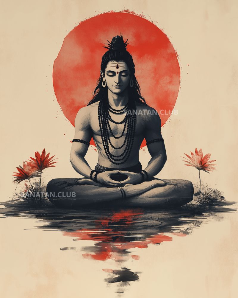 Shiva - Meditating in Padmasana