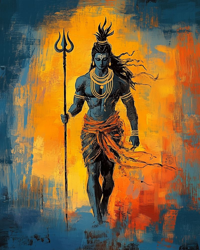 Shiva Abstract Painting